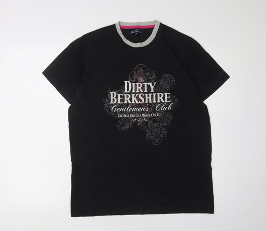 Ben Sherman Unisex Black T-Shirt - L, Classic Style