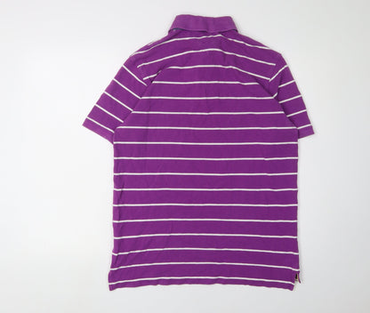 Tommy Hilfiger Men's Purple Striped Polo Shirt XL
