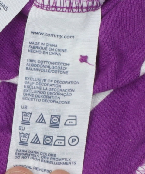 Tommy Hilfiger Men's Purple Striped Polo Shirt XL