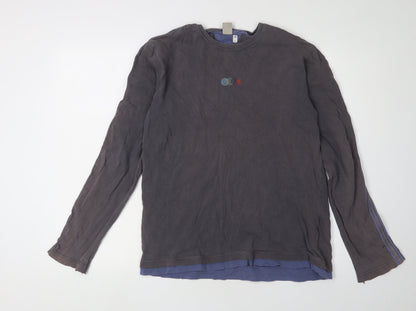 White Stuff Black S Men's Cotton Long Sleeve T-Shirt