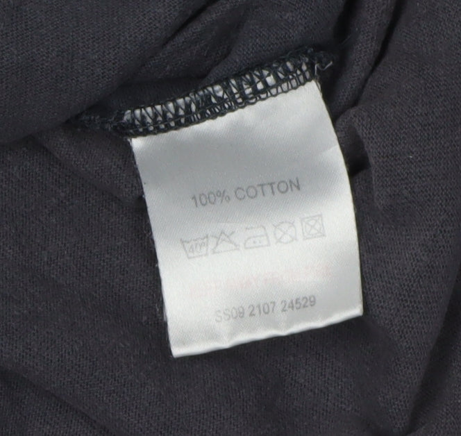 White Stuff Black S Men's Cotton Long Sleeve T-Shirt