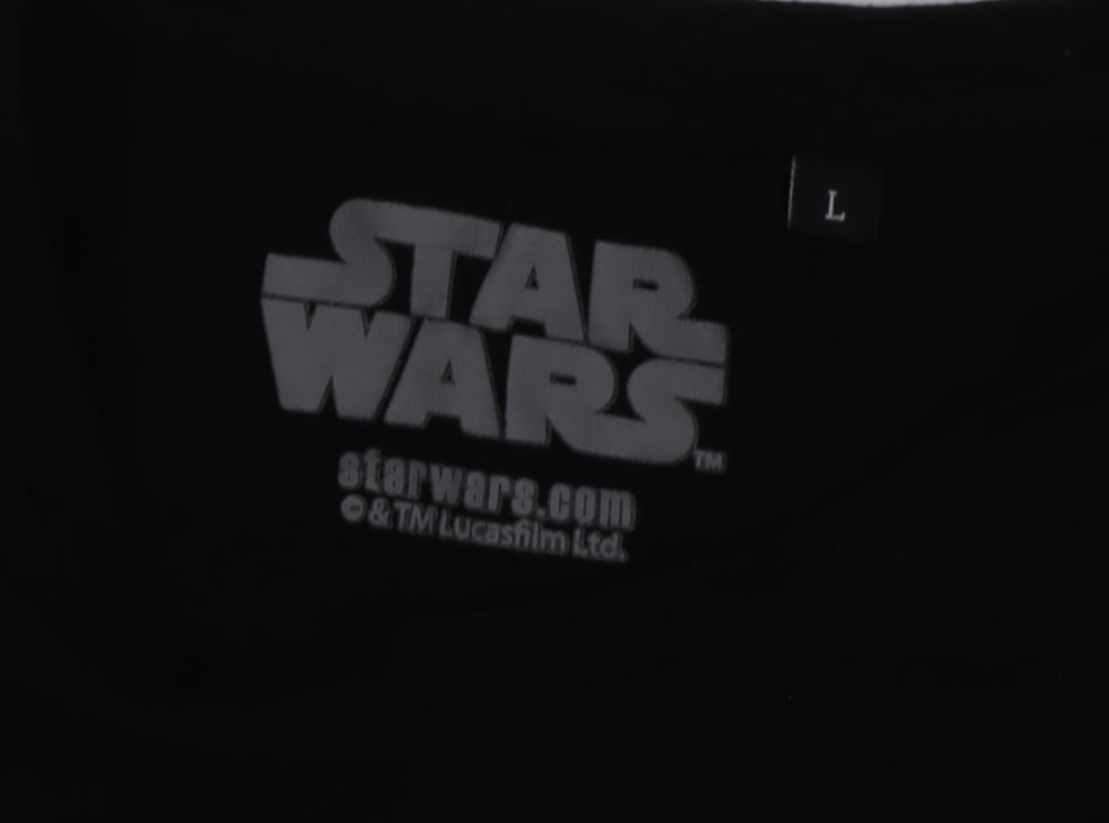 Star Wars Men's Christmas T-Shirt L Black Crew Neck