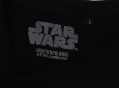 Star Wars Men's Christmas T-Shirt L Black Crew Neck