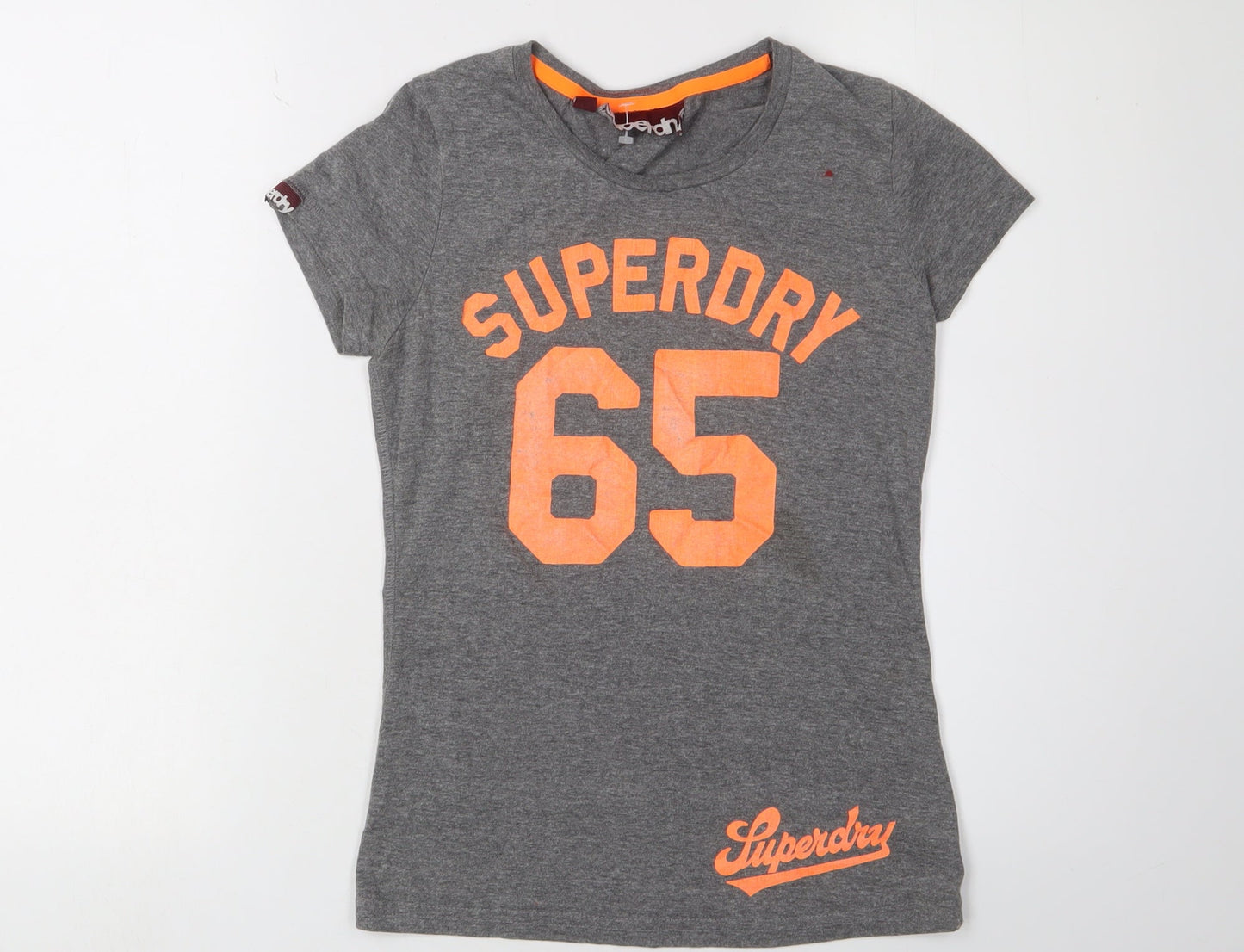 Womens UK Size XS Superdry Grey Basic T-Shirt