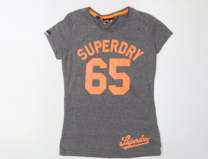 Womens UK Size XS Superdry Grey Basic T-Shirt