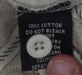 Deep Red Men's Beige Striped Polo - Large