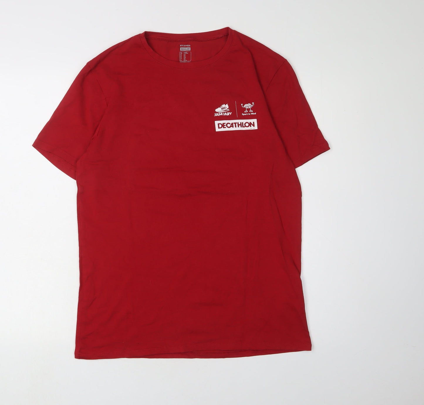 Decathlon Men's Red Gym T-Shirt, Medium, Regular Fit
