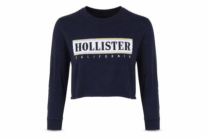 Womens UK Size XS Hollister Blue Cropped T-Shirt