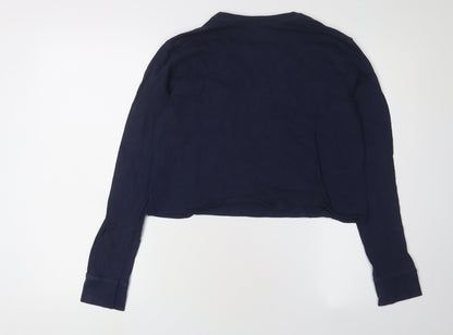 Womens UK Size XS Hollister Blue Cropped T-Shirt