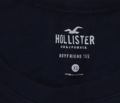 Womens UK Size XS Hollister Blue Cropped T-Shirt