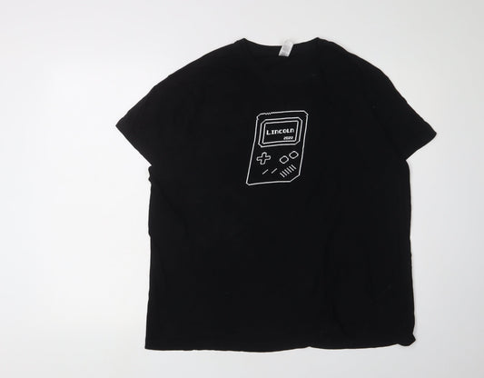 Roly Men’s Black XL Geek Graphic Cotton T-Shirt