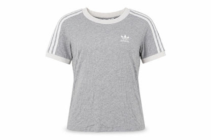 Womens UK Size 10 adidas Grey Ringer T-Shirt