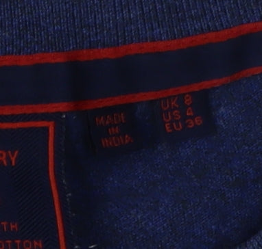 Womens UK Size 8 Superdry Blue Basic T-Shirt
