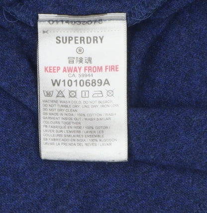 Womens UK Size 8 Superdry Blue Basic T-Shirt
