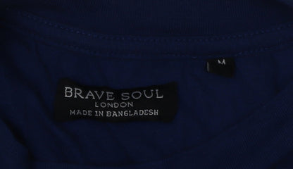 Mens UK Size M Brave Soul Blue  T-Shirt