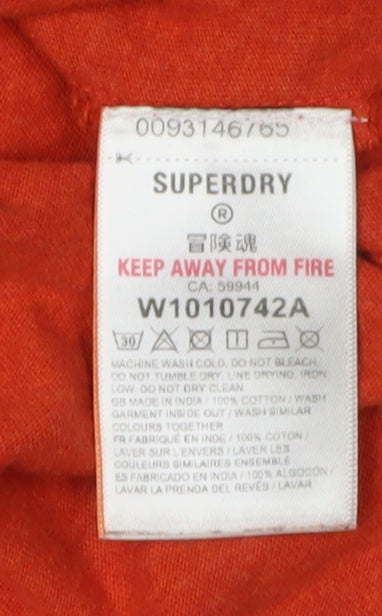 Womens UK Size 8 Superdry Red Basic T-Shirt