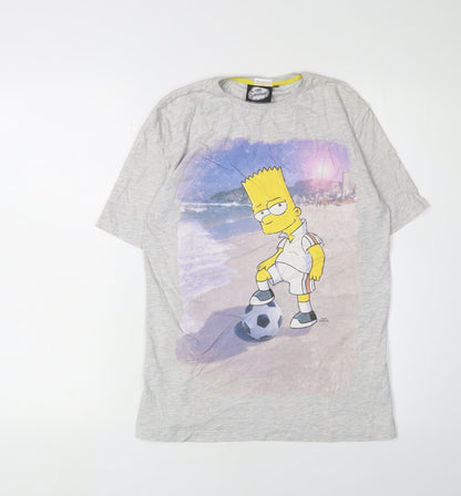 The Simpsons Boys Grey Cartoon T-Shirt, Size 12-13 Years