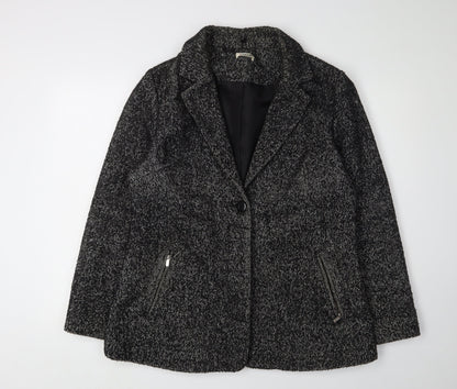 Damart Women's Black Herringbone Blazer Size 16