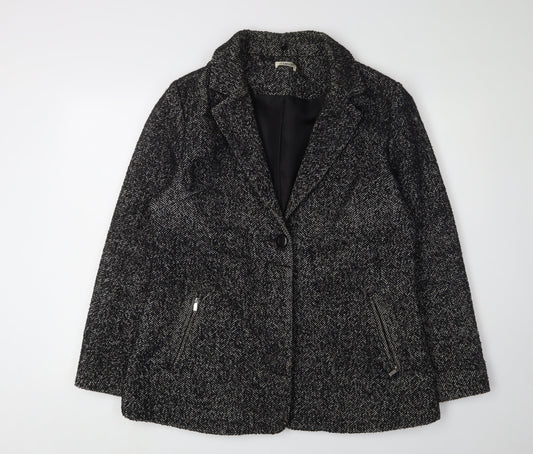 Damart Women's Black Herringbone Blazer Size 16