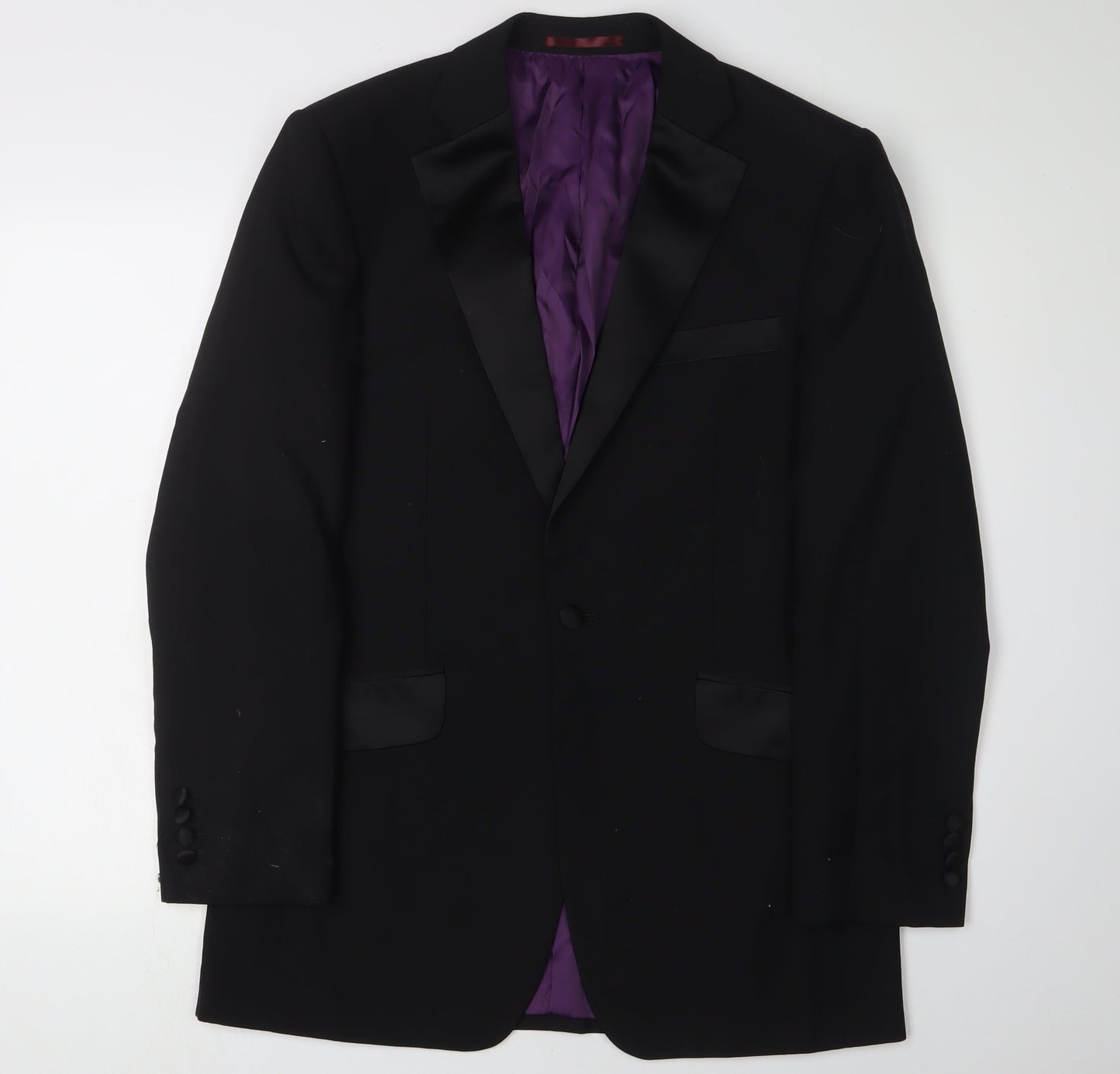 Mens UK Size 38 Charlton Gray Regular Black Suit Tuxedo