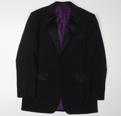 Mens UK Size 38 Charlton Gray Regular Black Suit Tuxedo