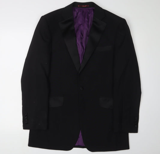 Mens UK Size 38 Charlton Gray Regular Black Suit Tuxedo