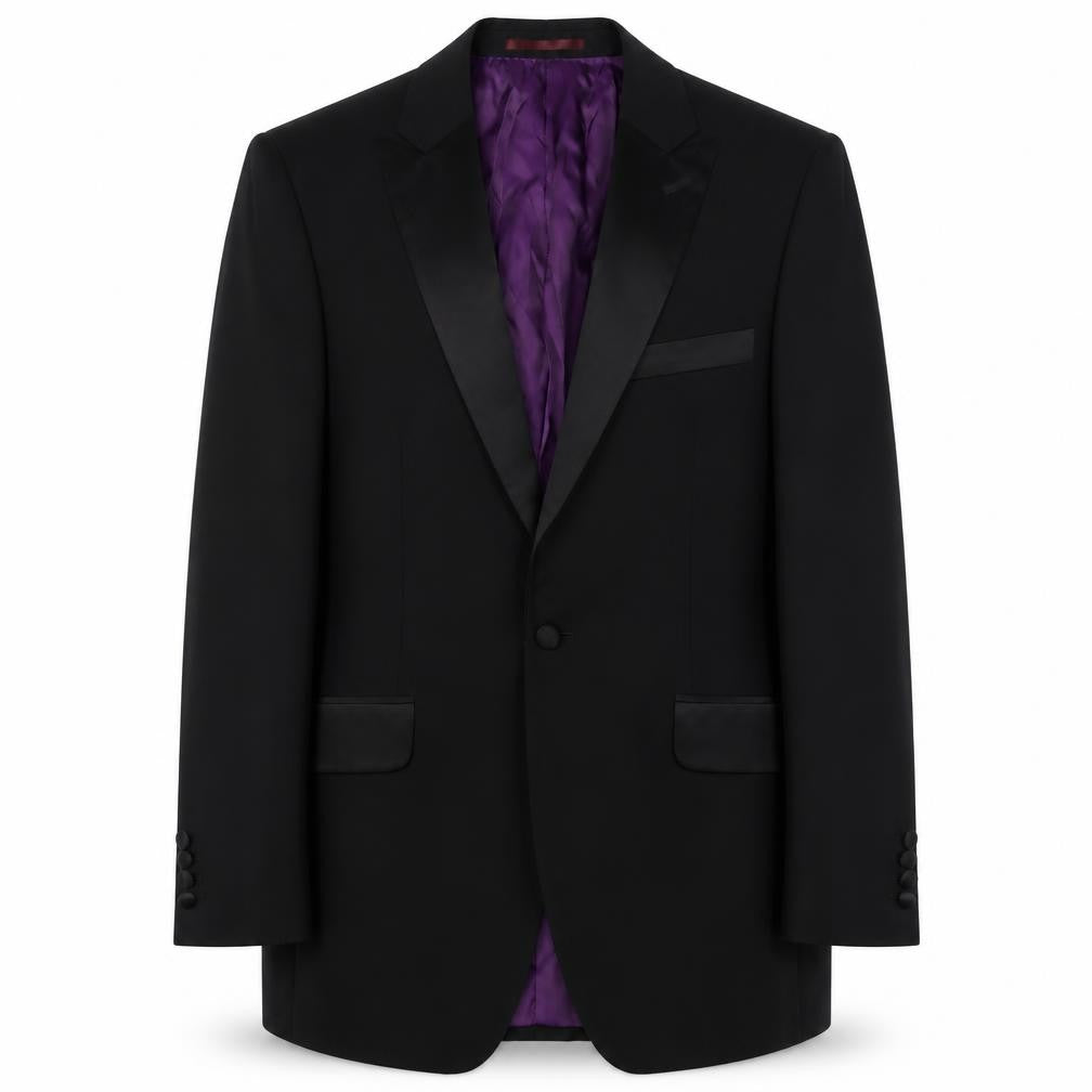 Mens UK Size 38 Charlton Gray Regular Black Suit Tuxedo