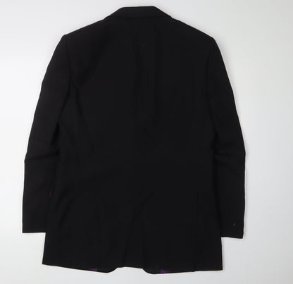 Mens UK Size 38 Charlton Gray Regular Black Suit Tuxedo