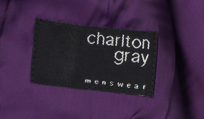 Mens UK Size 38 Charlton Gray Regular Black Suit Tuxedo