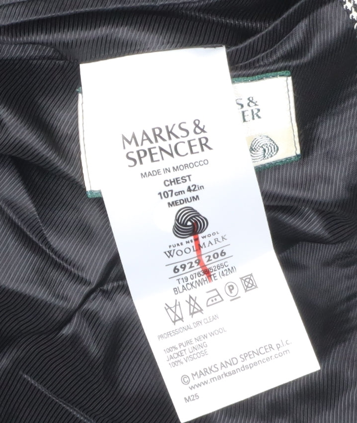 Mens UK Size 42 Marks and Spencer Regular Black Suit Jacket