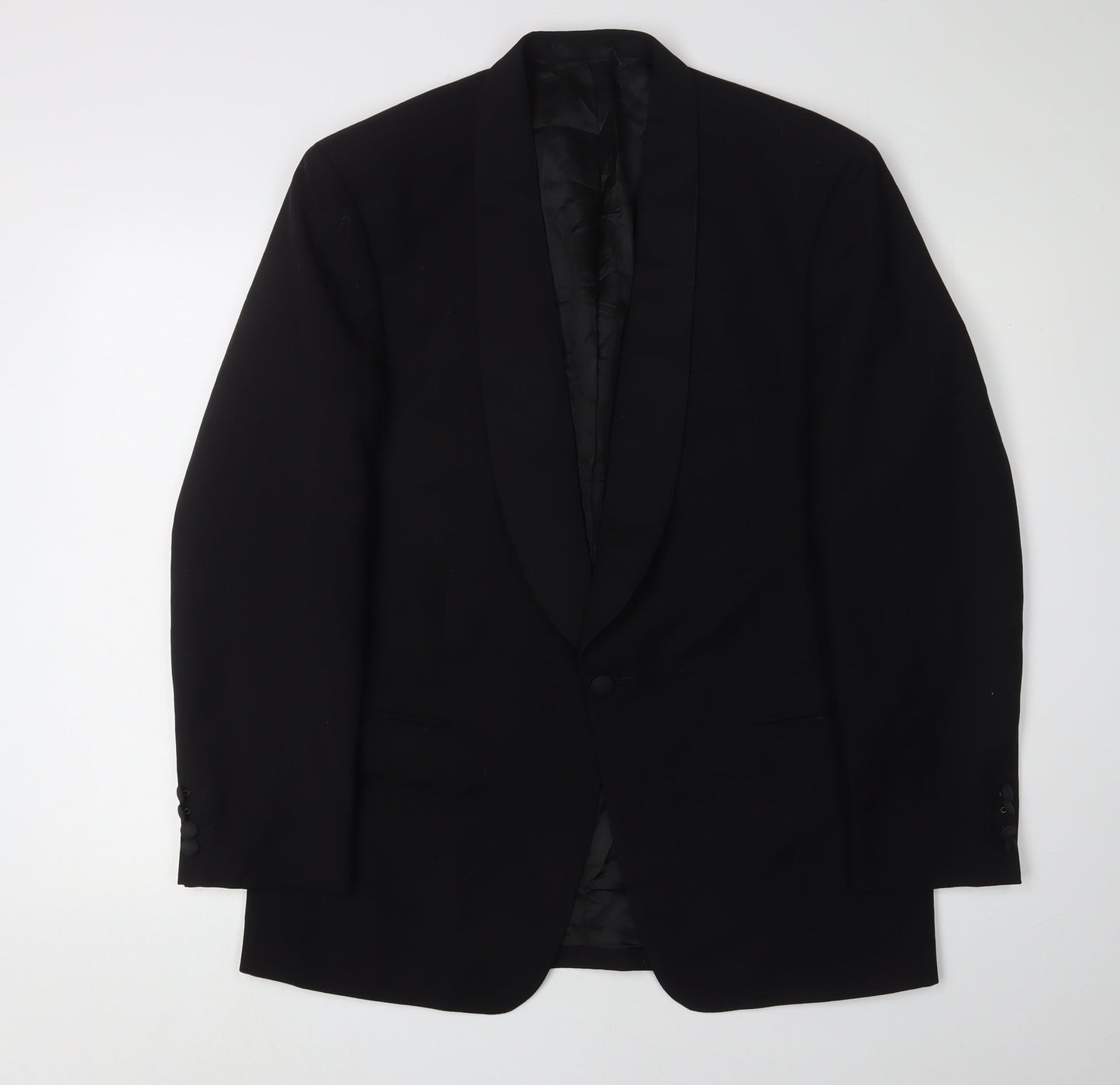 Mens UK Size 40 David Moss Regular Black Suit Tuxedo