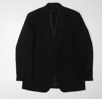 Mens UK Size 40 David Moss Regular Black Suit Tuxedo
