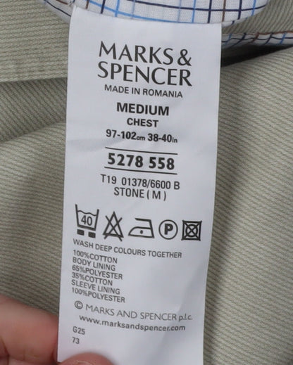 Mens UK Size 38-40 Marks and Spencer Regular Beige Suit Jacket