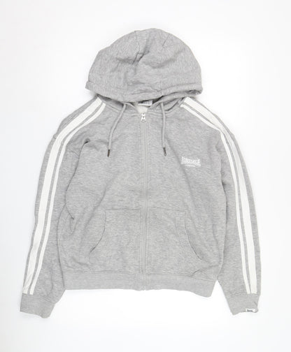 Mens UK Size S Lonsdale Grey Full Zip Hoodie
