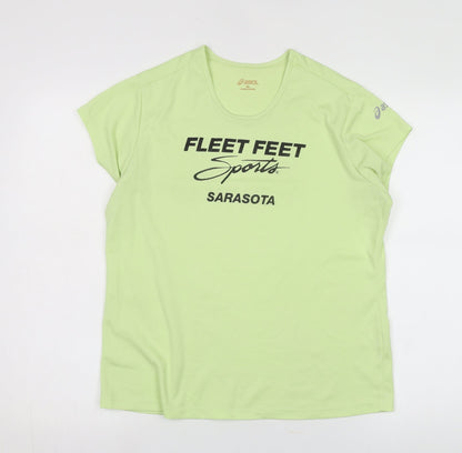 Unisex Adults UK Size XL ASICS Green Basic T-Shirt