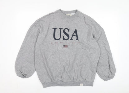 Unisex Adults UK Size S Pull & Bear Grey Pullover Sweatshirt