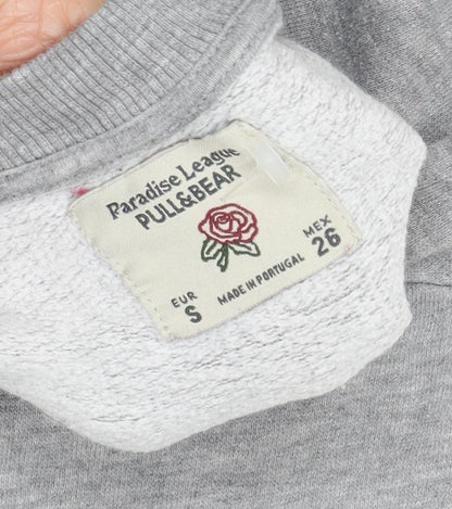Unisex Adults UK Size S Pull & Bear Grey Pullover Sweatshirt