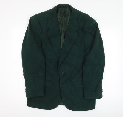 Alexandre Men's Green Blazer 38R Regular Formal Wool-Cashmere