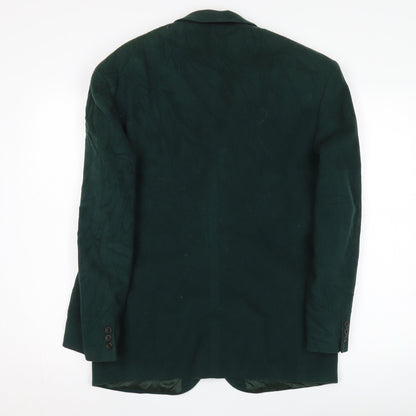 Alexandre Men's Green Blazer 38R Regular Formal Wool-Cashmere