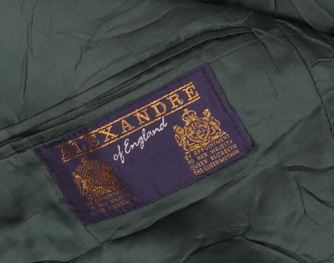 Alexandre Men's Green Blazer 38R Regular Formal Wool-Cashmere