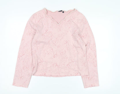 Kash Women's Pink Blouse Size 16 V-Neck Long Sleeve