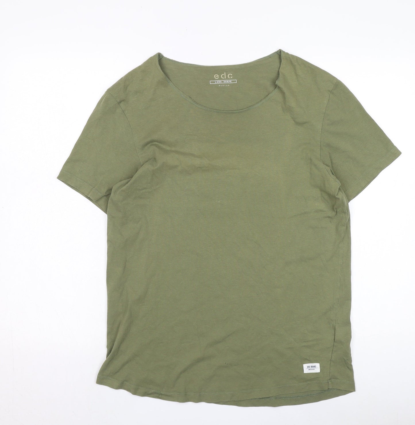 EDC Men's Green Cotton Crew Neck T-Shirt, Size M