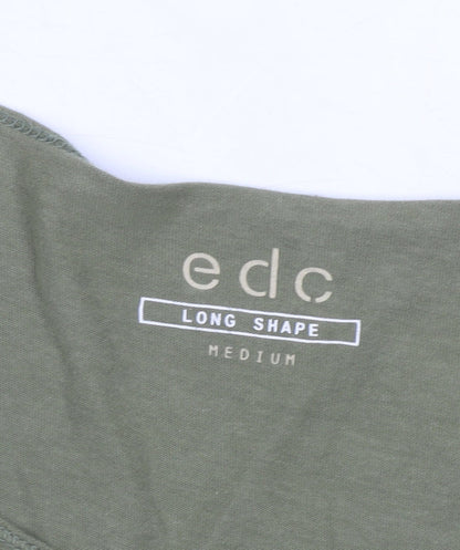 EDC Men's Green Cotton Crew Neck T-Shirt, Size M