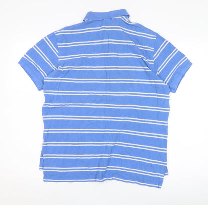 Ralph Lauren Men's Blue Striped Polo Shirt M