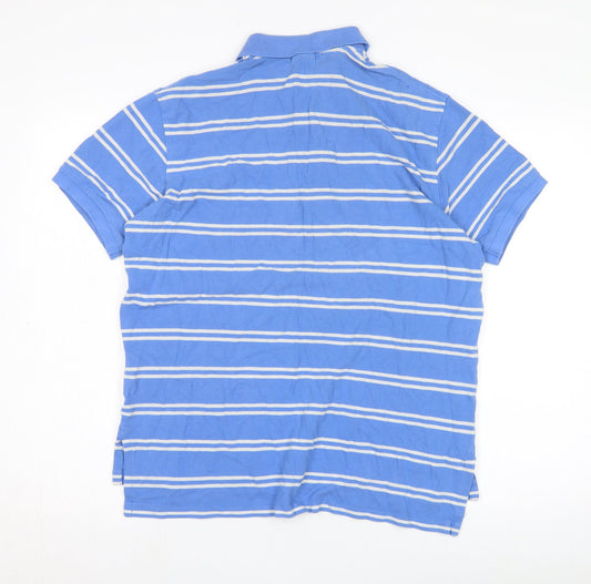 Ralph Lauren Men's Blue Striped Polo Shirt M