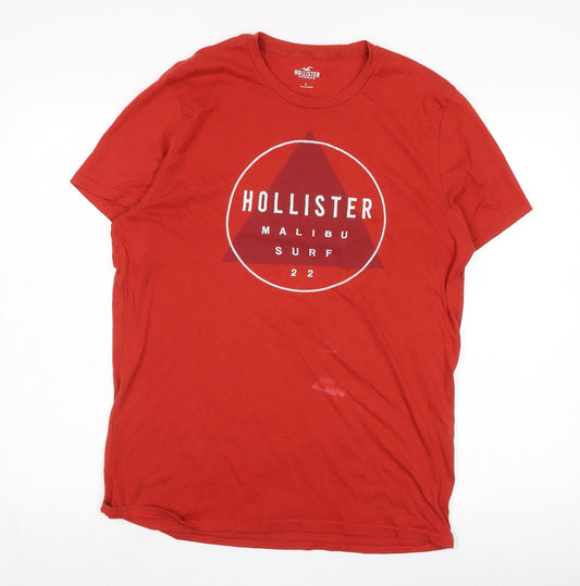Mens UK Size L Hollister Red  T-Shirt