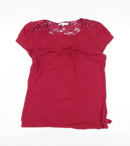 Womens UK Size 12 RJR John Rocha Red Basic T-Shirt