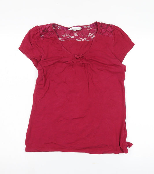 Womens UK Size 12 RJR John Rocha Red Basic T-Shirt