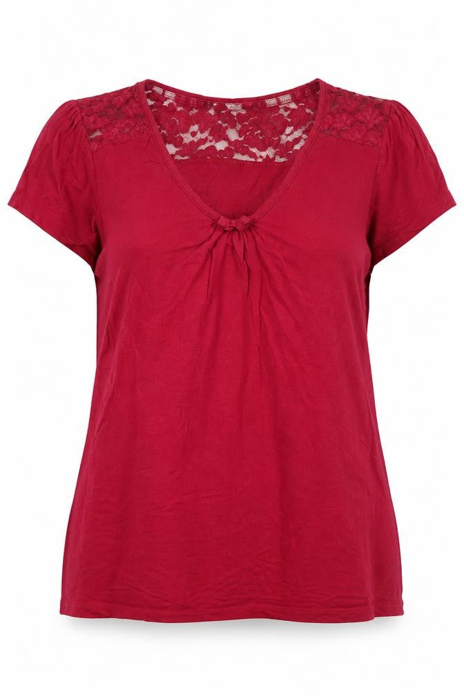 Womens UK Size 12 RJR John Rocha Red Basic T-Shirt