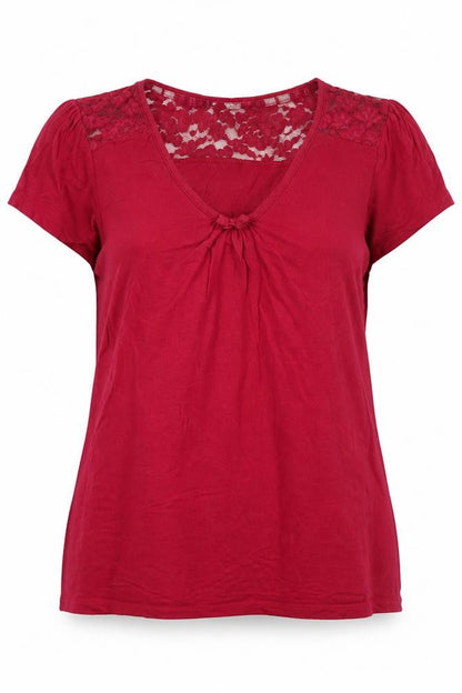 Womens UK Size 12 RJR John Rocha Red Basic T-Shirt
